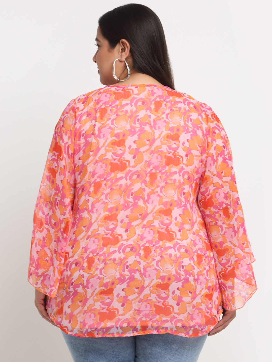 plusS Floral Printed Longline Top