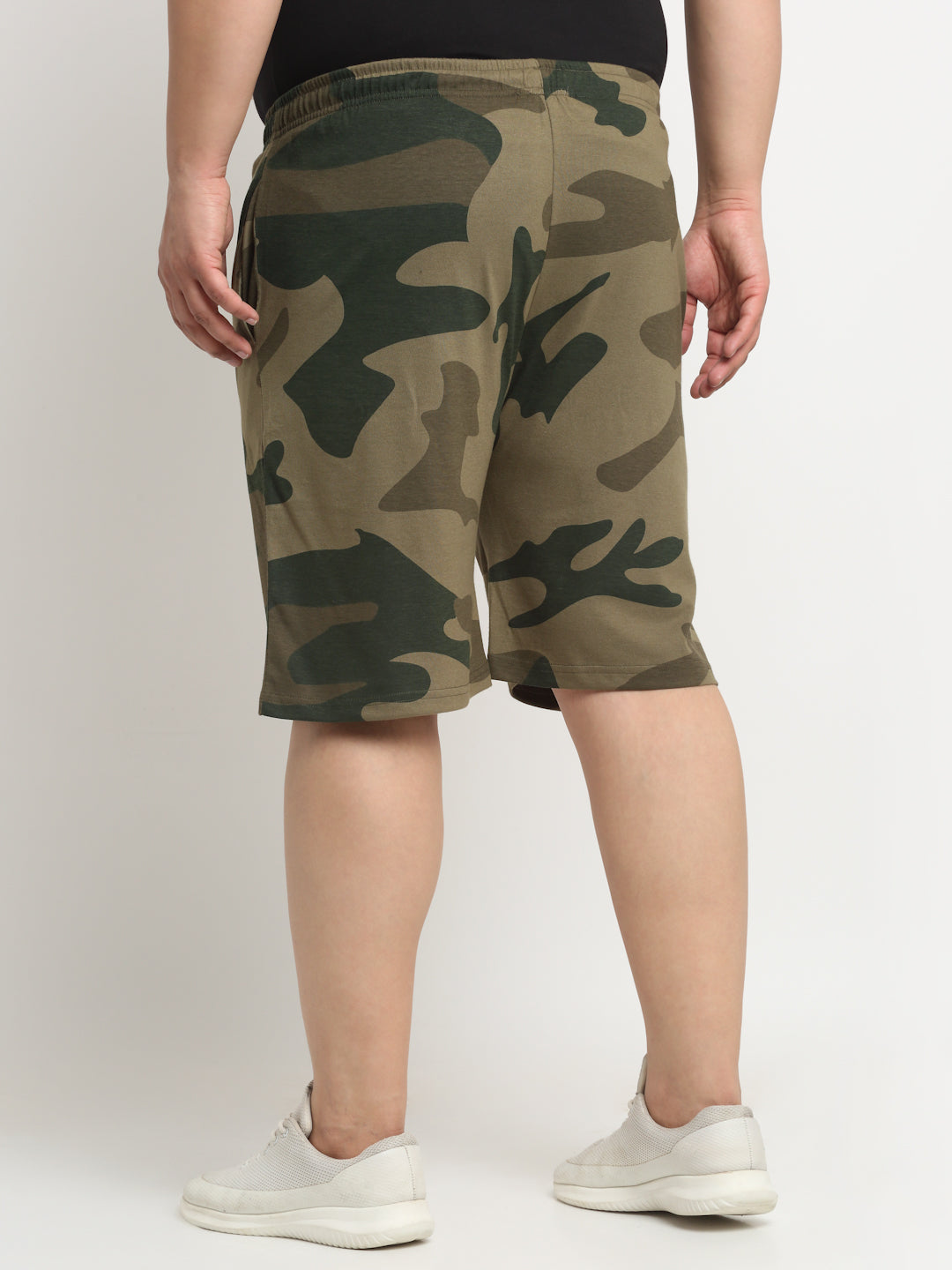 plusS Men Plus Size Camouflage Printed Cotton Shorts