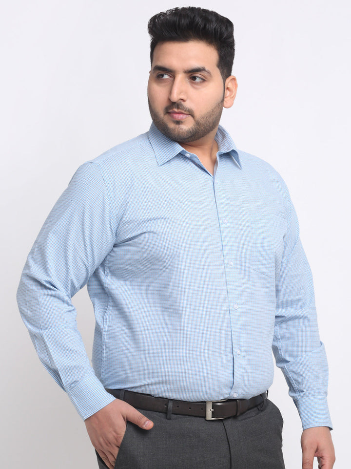 plusS Blue Cotton Formal Shirt