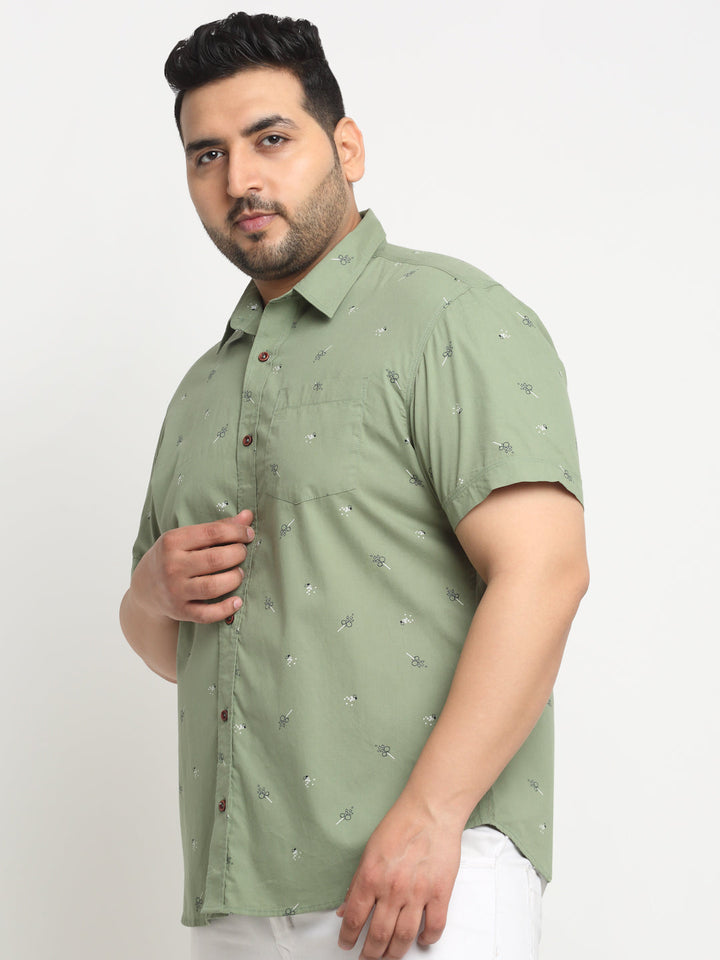 Men Printed Casual Cotton Shirt