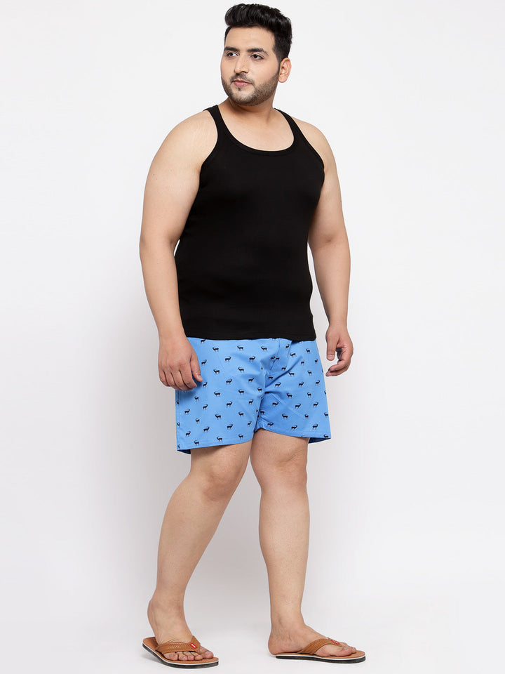 plusS Men Plus Size Black Solid Innerwear Vest MSD9807