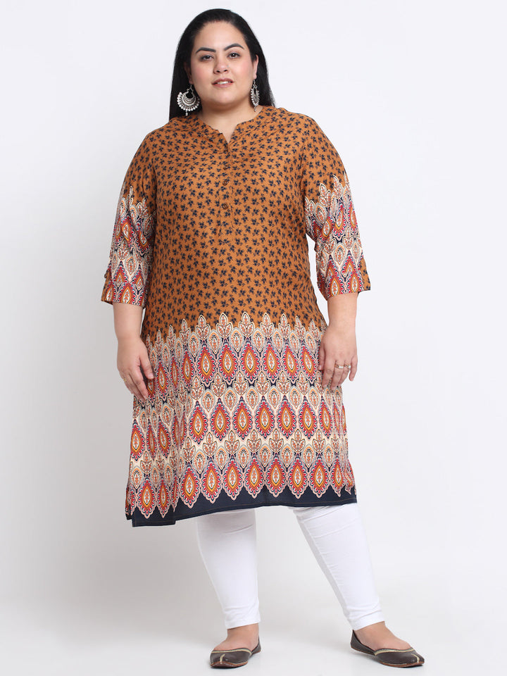 Mandarin Collar Floral Printed Kurta