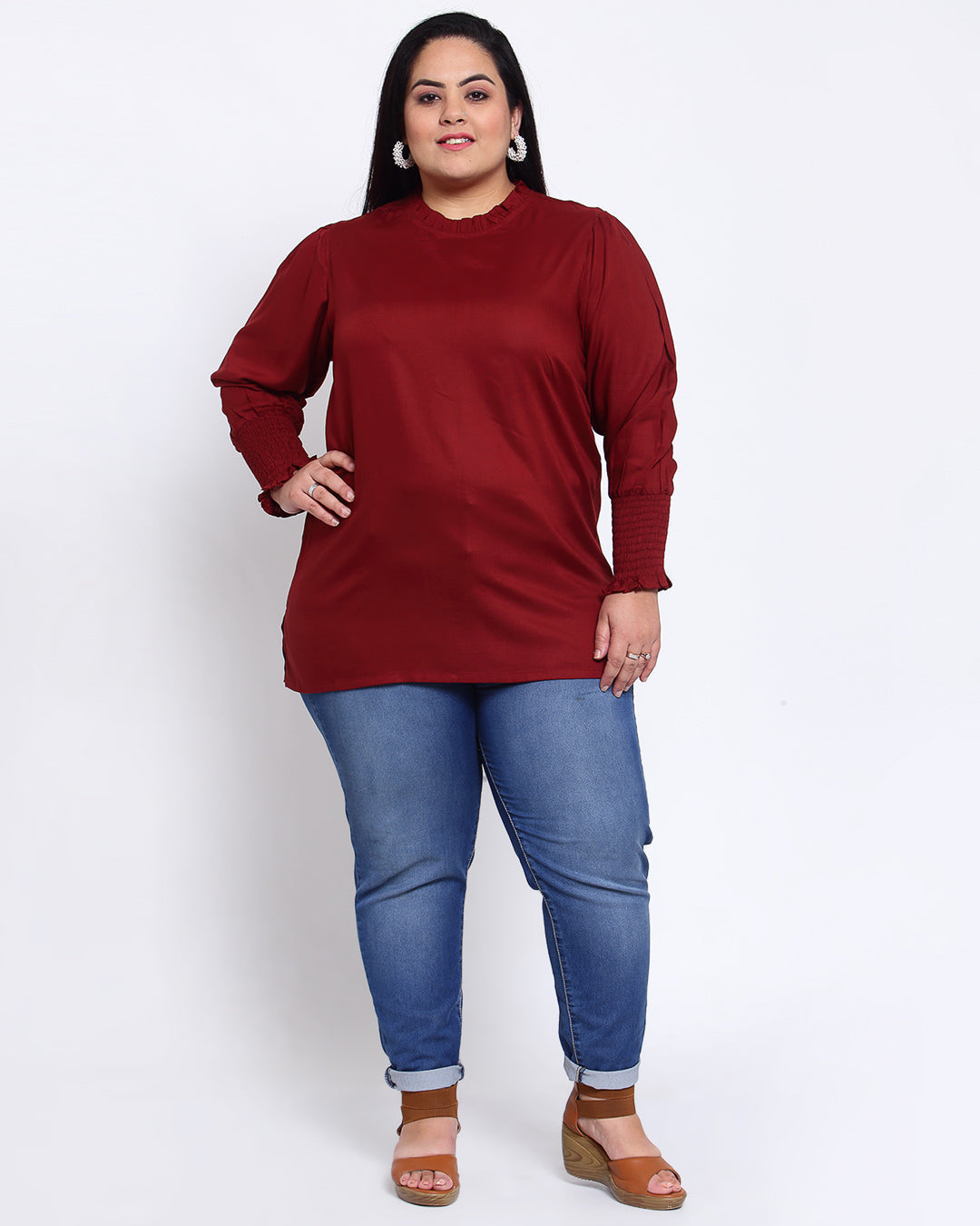 plusS Maroon Regular Top