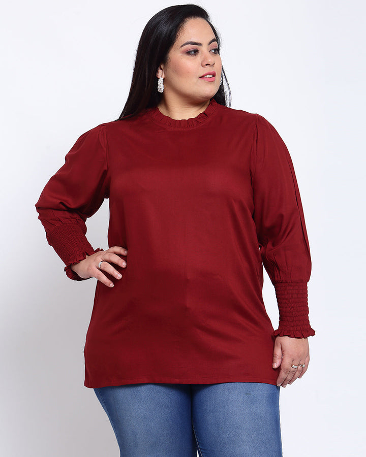 plusS Maroon Regular Top