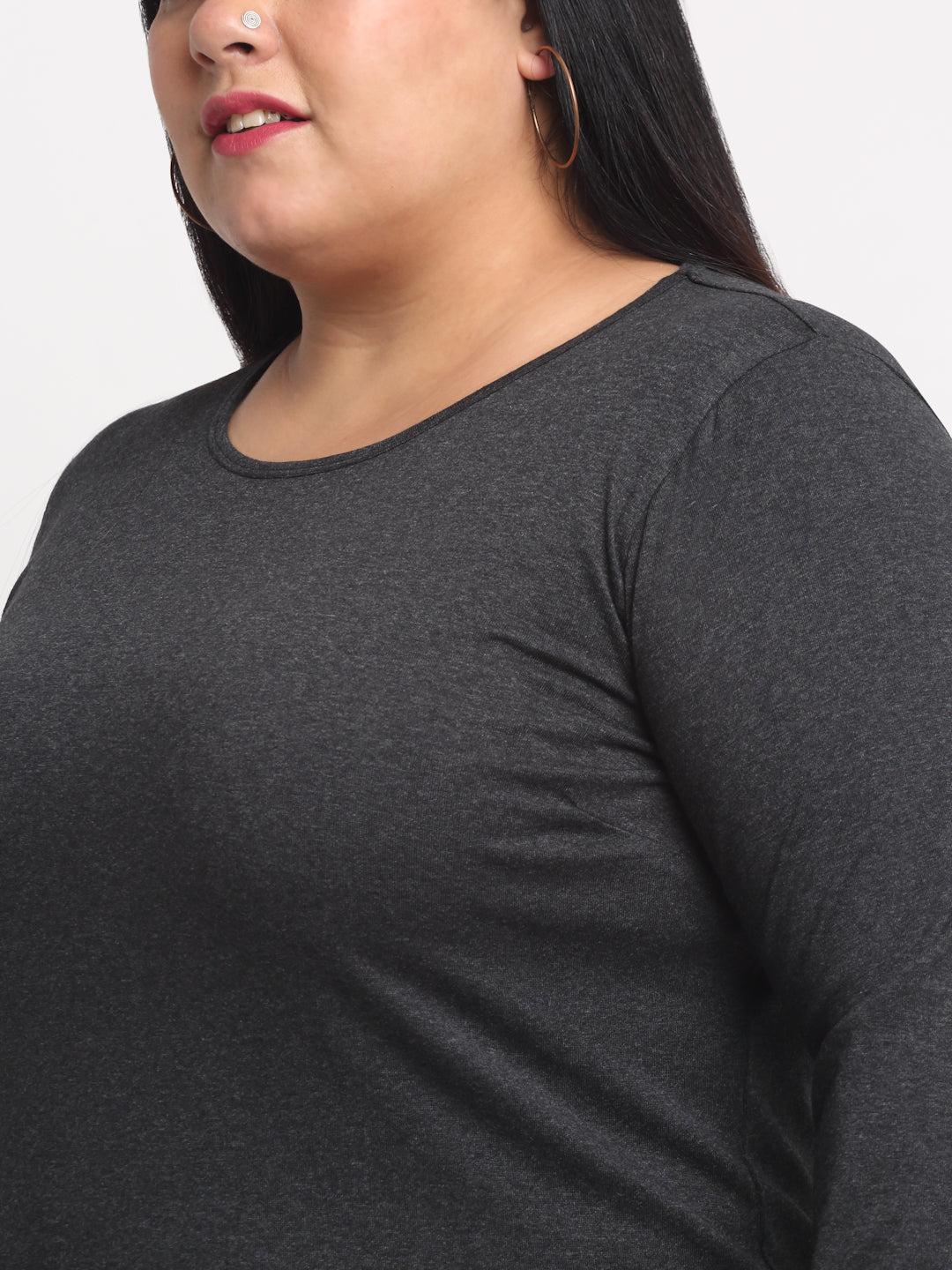 Women Plus Size Charcoal T-shirt