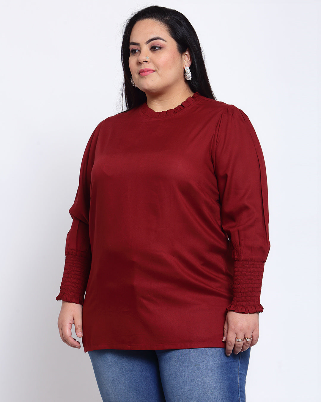 plusS Maroon Regular Top