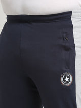 plusS Men Plus Size Side Panel Detail Straight Fit Cotton Track Pants