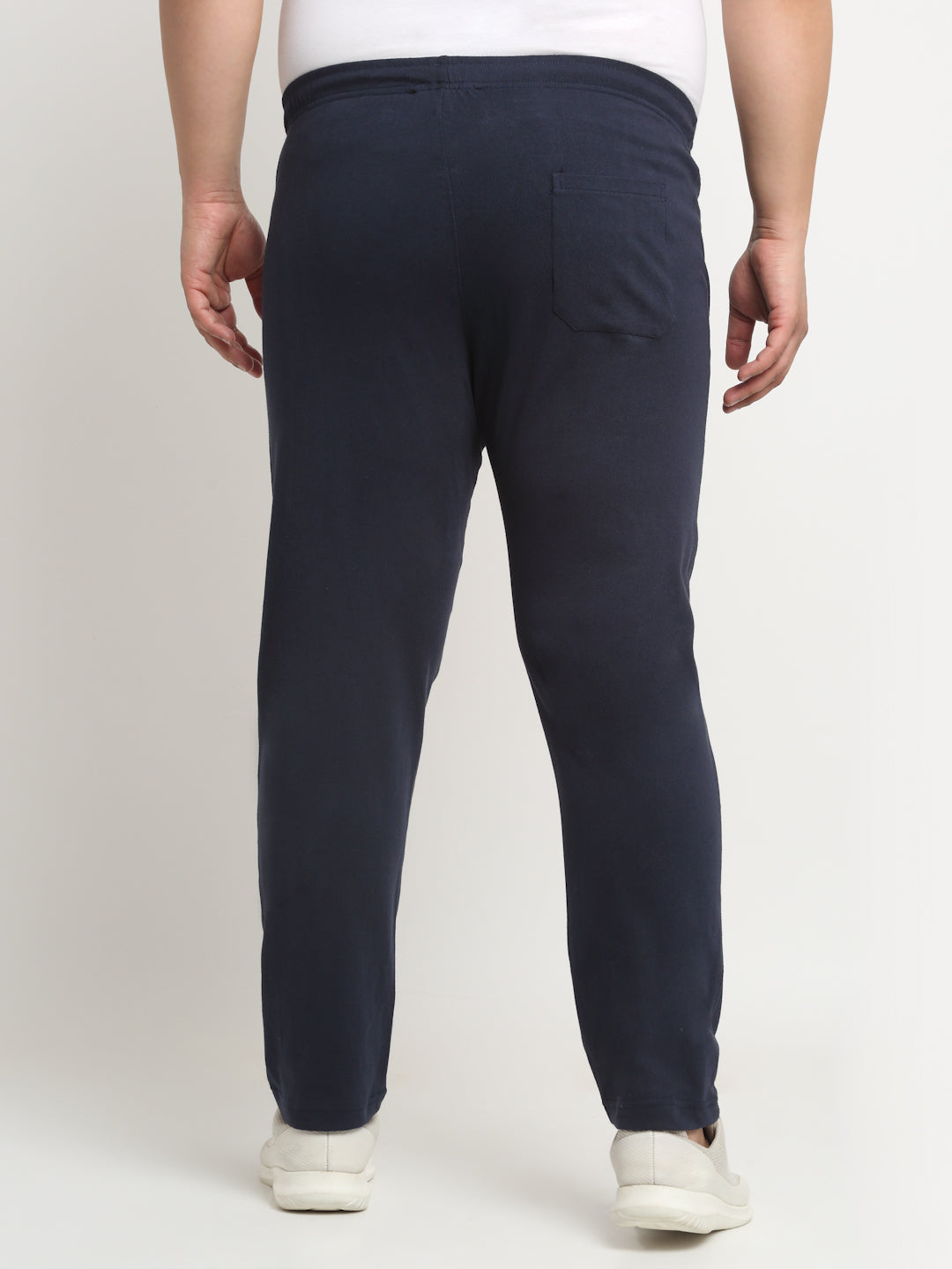 plusS Men Plus Size Side Panel Detail Straight Fit Cotton Track Pants