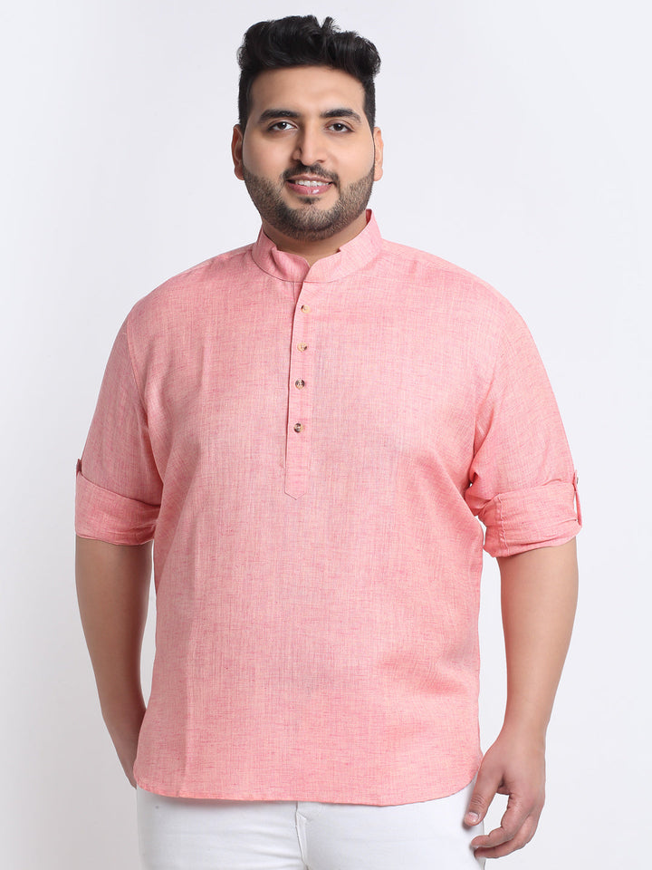 Men Solid Mandarin Collar Cotton Kurta