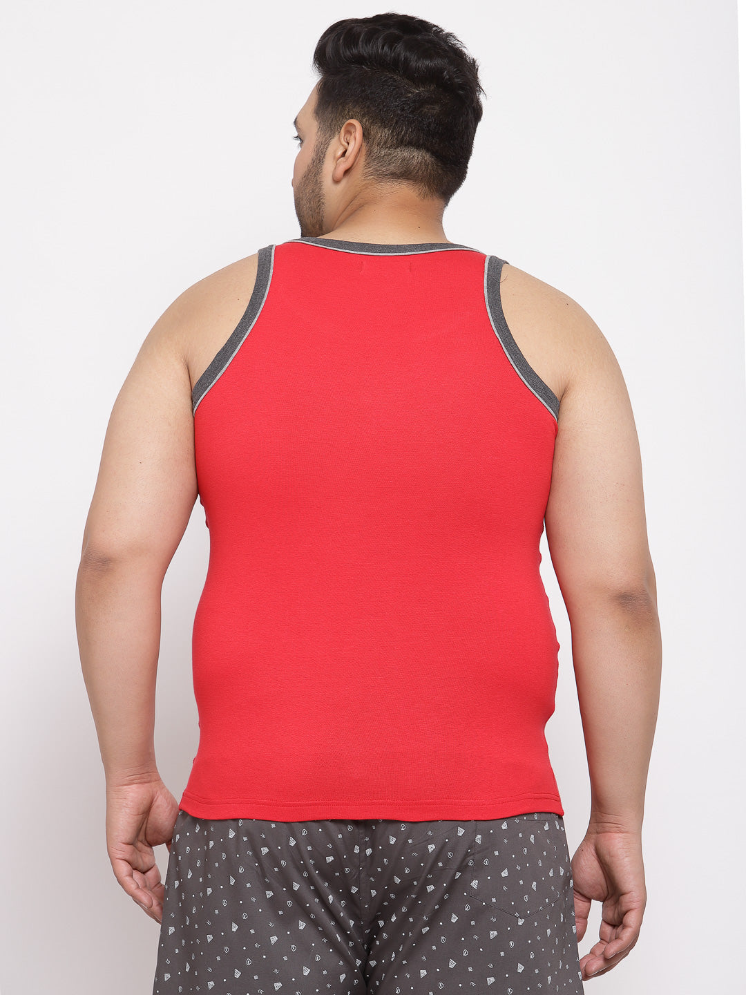 plusS Men Plus Size Red Solid Innerwear Vest