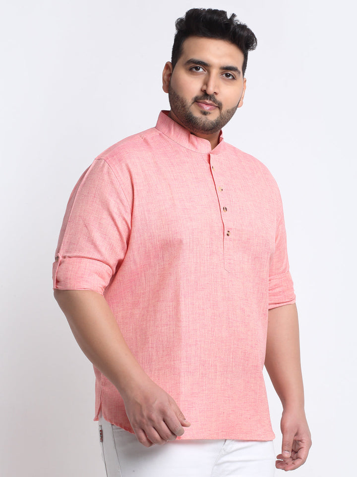 Men Solid Mandarin Collar Cotton Kurta