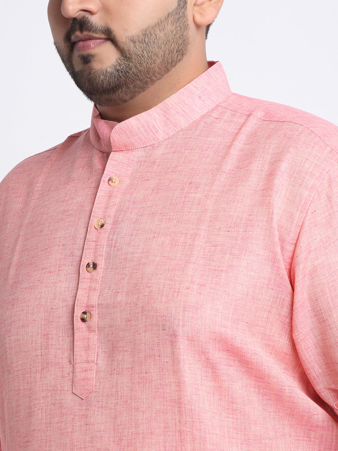 Men Solid Mandarin Collar Cotton Kurta