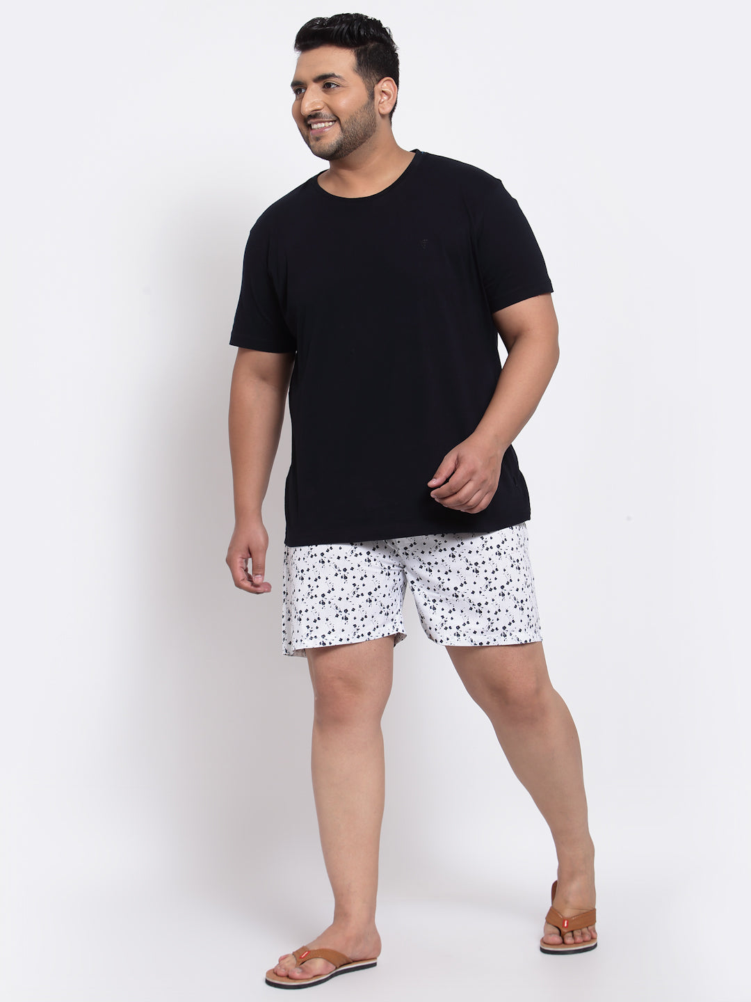 plusS Men White Printed Pure Cotton Boxers