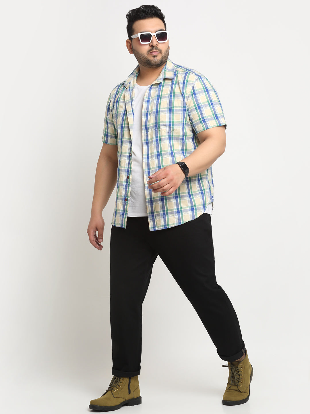 Men Plus Size Comfort Regular-Fit Stretchable Cotton Jeans