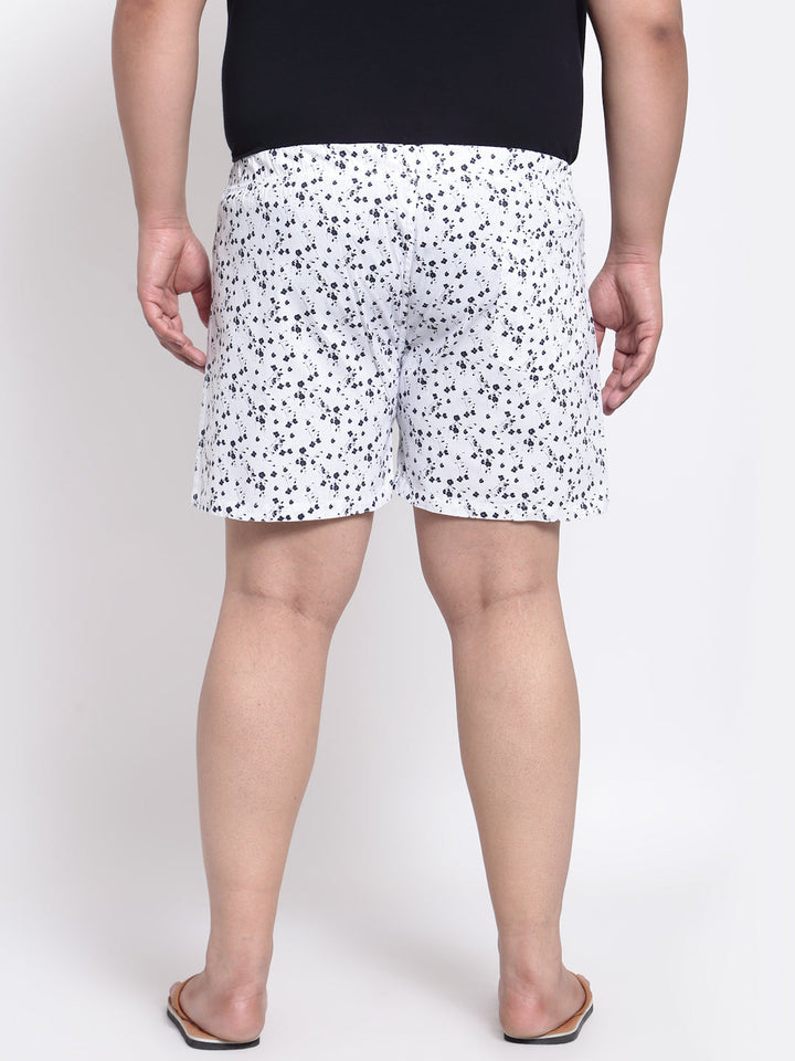 plusS Men White Printed Pure Cotton Boxers