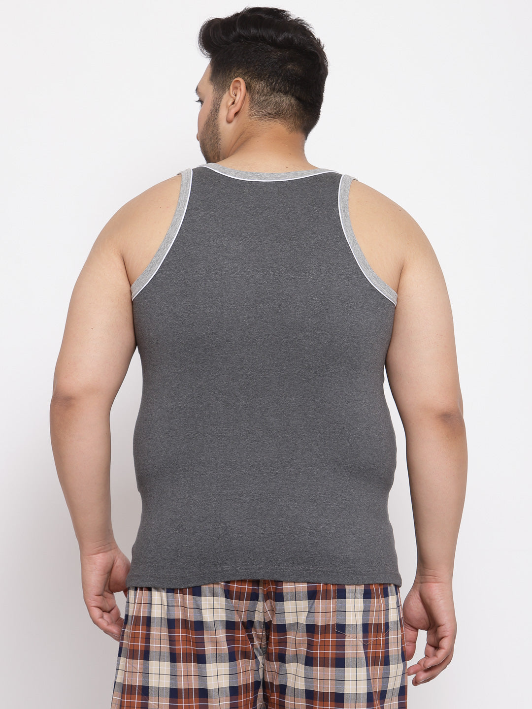 plusS Men Charcoal Innerwear Vests