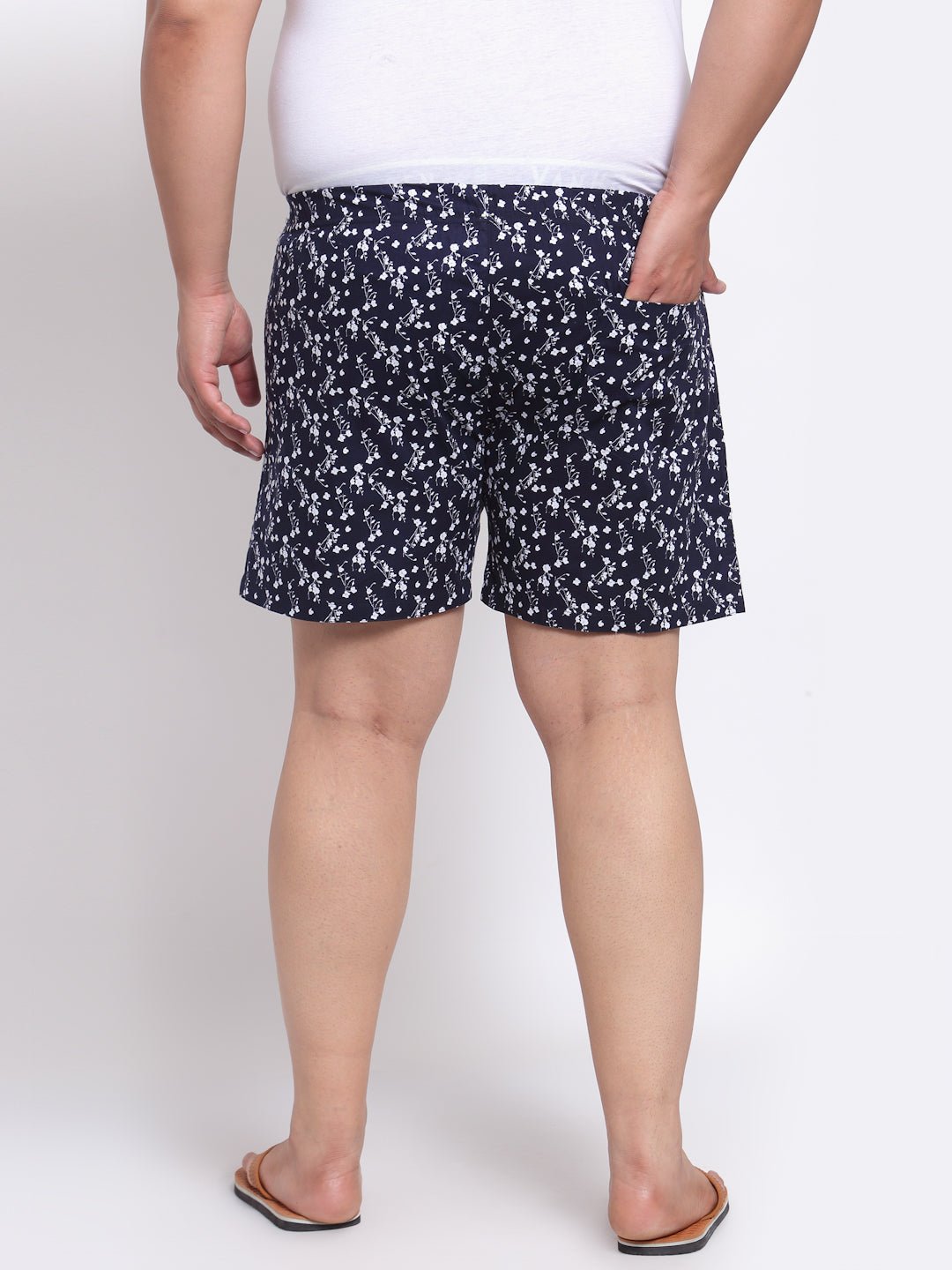 plusS Men Navy Blue Pure Cotton Printed Boxers MBX208E