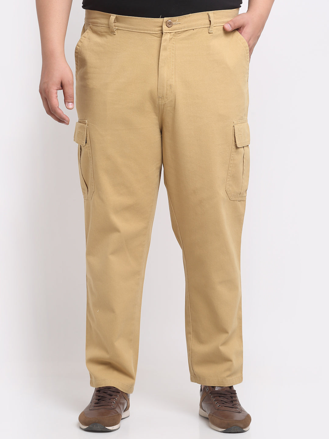 New Look Khaki Cotton Cuffed Cargo Trousers | very.co.uk