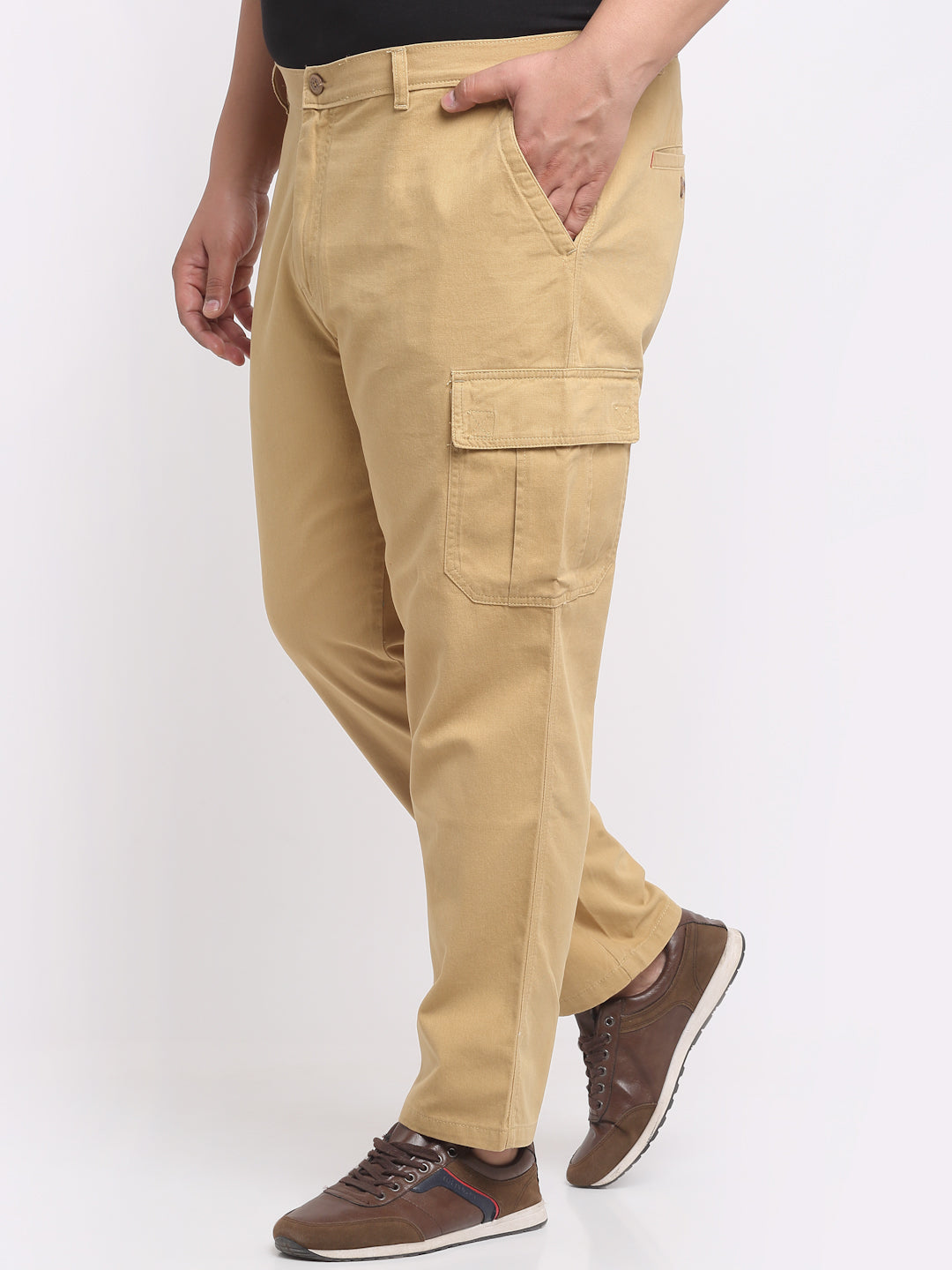 Regular Fit Linen-blend cargo trousers - Beige - Men | H&M