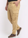 Plus Size  Men Khaki Cargo Trousers