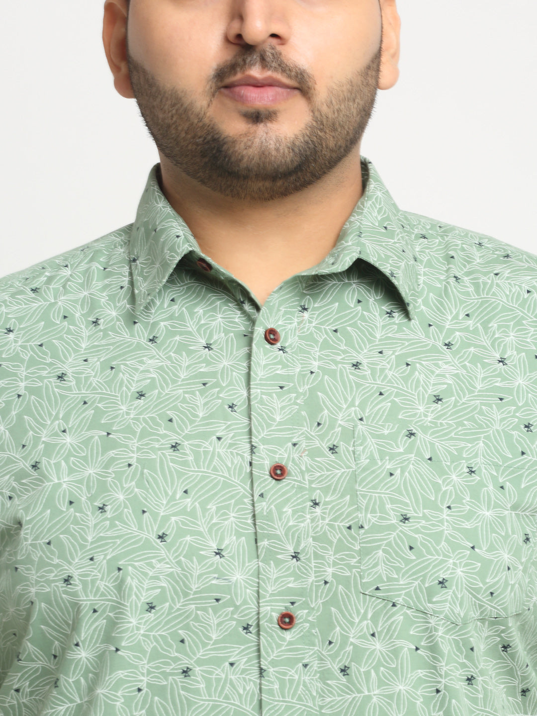 Men Floral Printed Casual Cotton Shirt