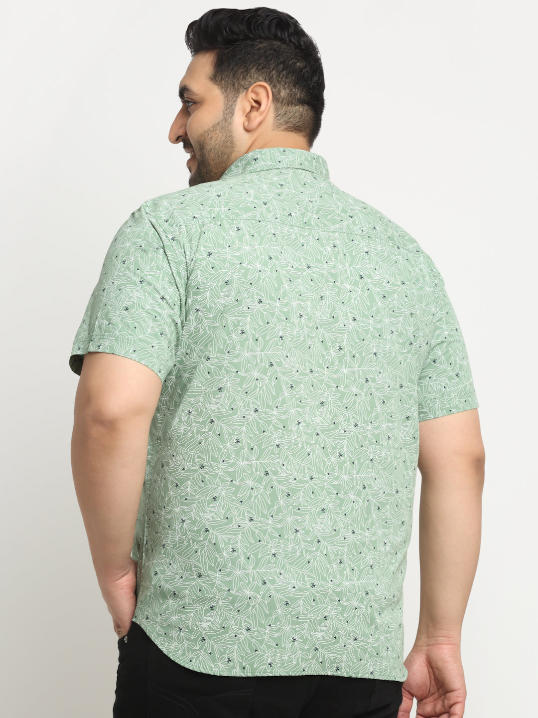 Men Floral Printed Casual Cotton Shirt