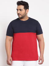 Men Red Polo Collar Pockets T-shirt