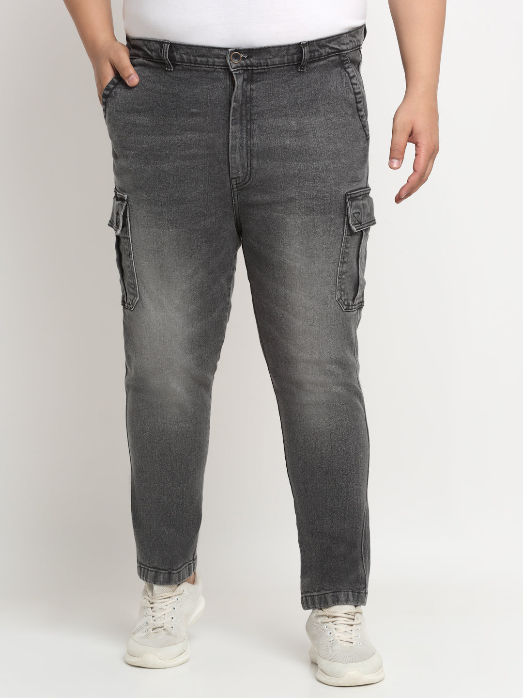 Men's Trendy Skinny Dark Grey Denim Jeans Medium Elastic - Temu