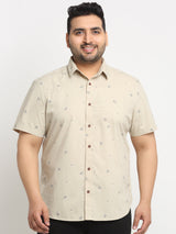 plusS Plus Size Conversational Printed Casual Shirt