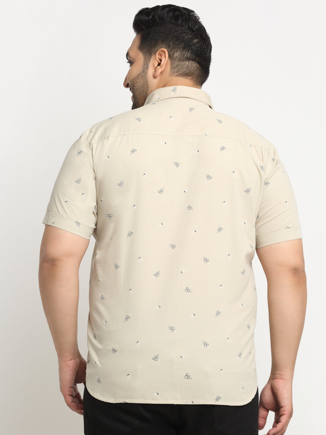 plusS Plus Size Conversational Printed Casual Shirt