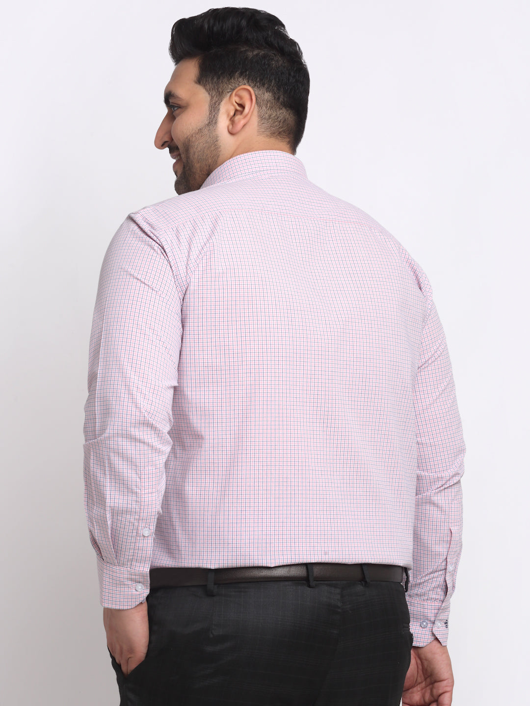 Plus Size Checked Cotton Formal Shirt