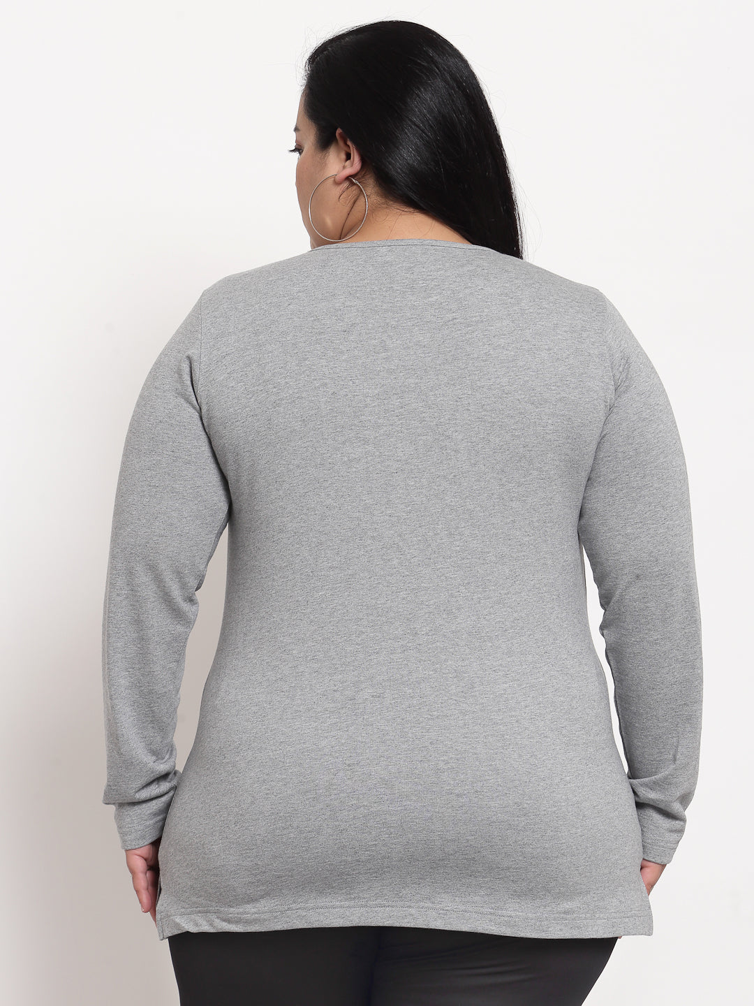 plusS Grey Pure Cotton Knitted Top