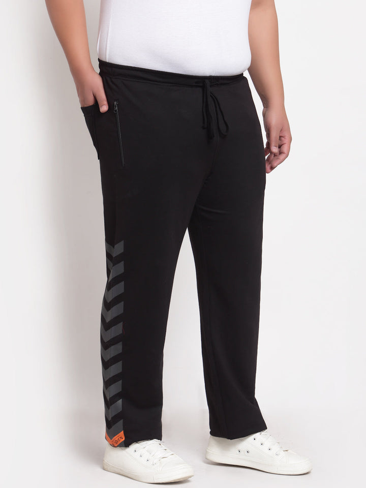 Men Black Solid Straight-Fit Track Pants