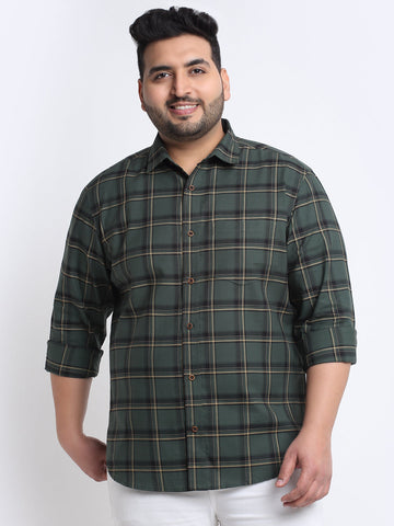 Plus Size Tartan Checked Casual Shirt