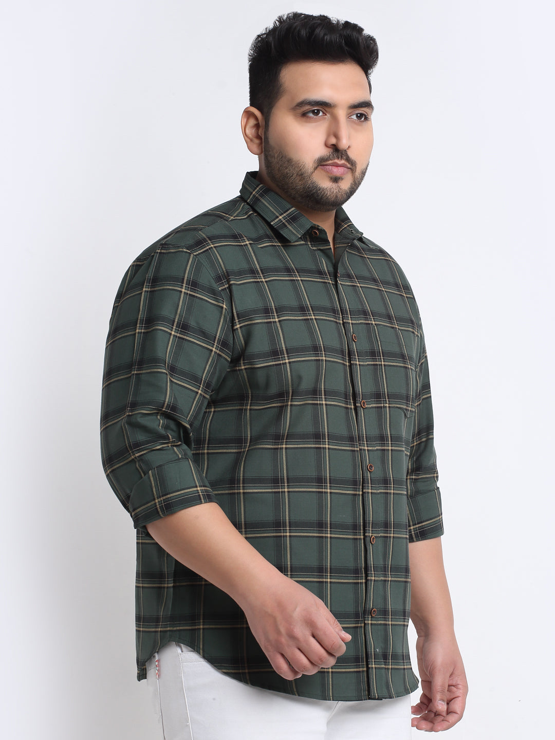 Plus Size Tartan Checked Casual Shirt