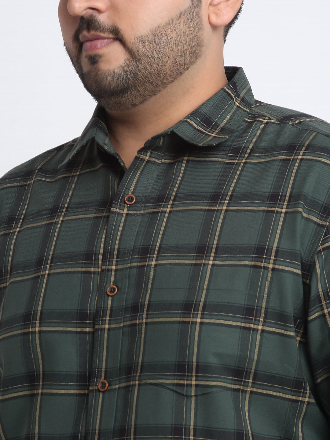 Plus Size Tartan Checked Casual Shirt