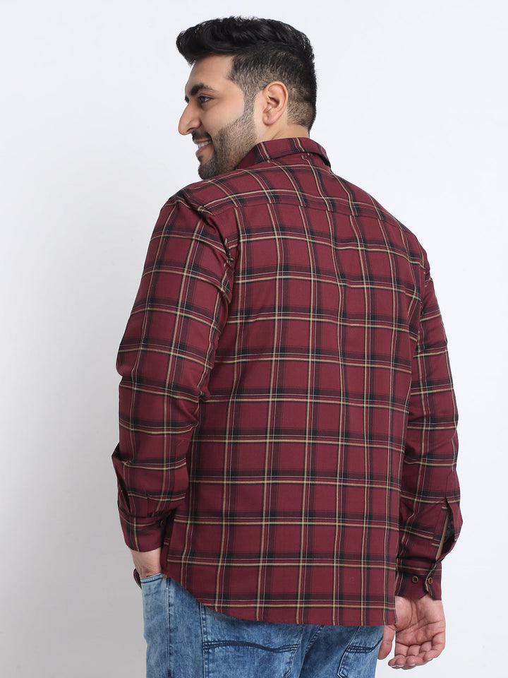 Plus Size Tartan Checked Casual Shirt