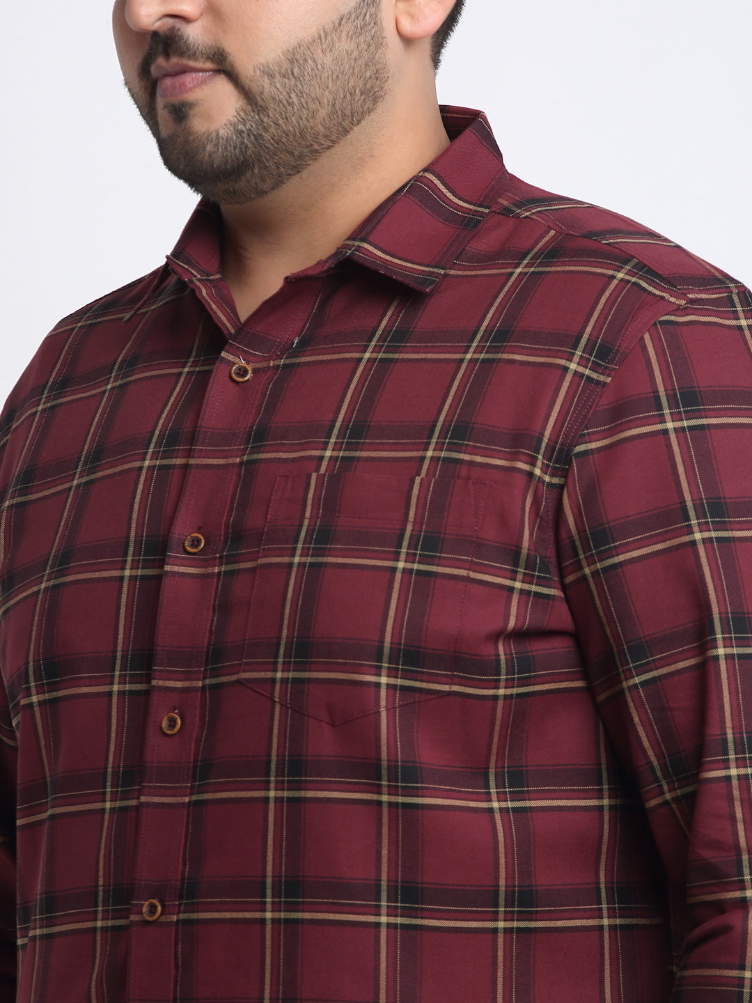 Plus Size Tartan Checked Casual Shirt