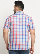 Plus Size Tartan Checks Cotton Casual Shirt