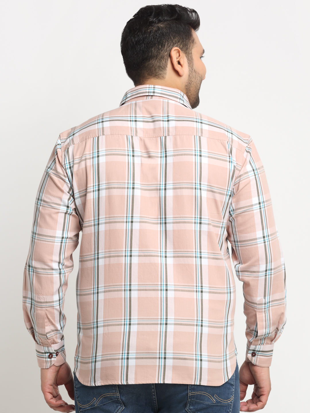 Men Tartan Checked Casual Cotton Shirt