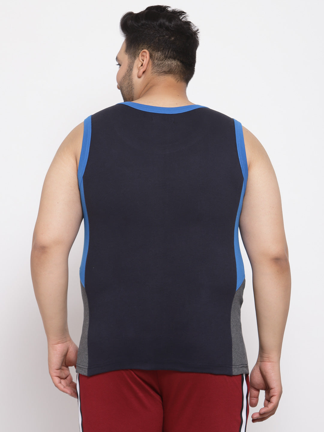 plusS Men Navy Blue Solid Innerwear Vest