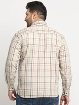 plusS Plus Size Checked Cotton Casual Shirt
