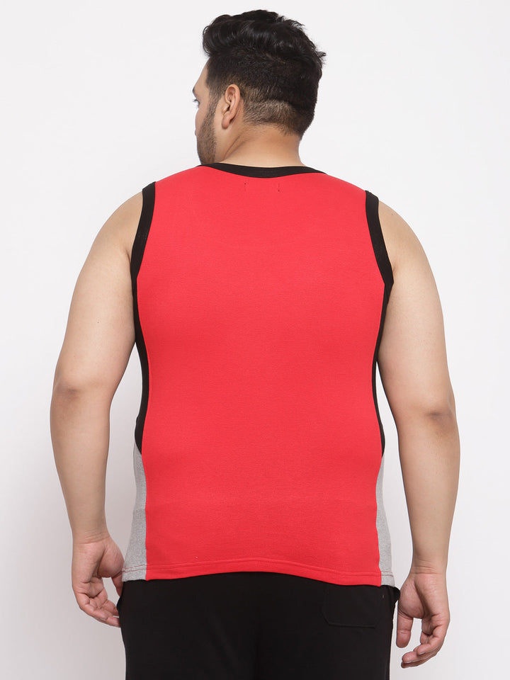 plusS Men Red Solid Innerwear Vest