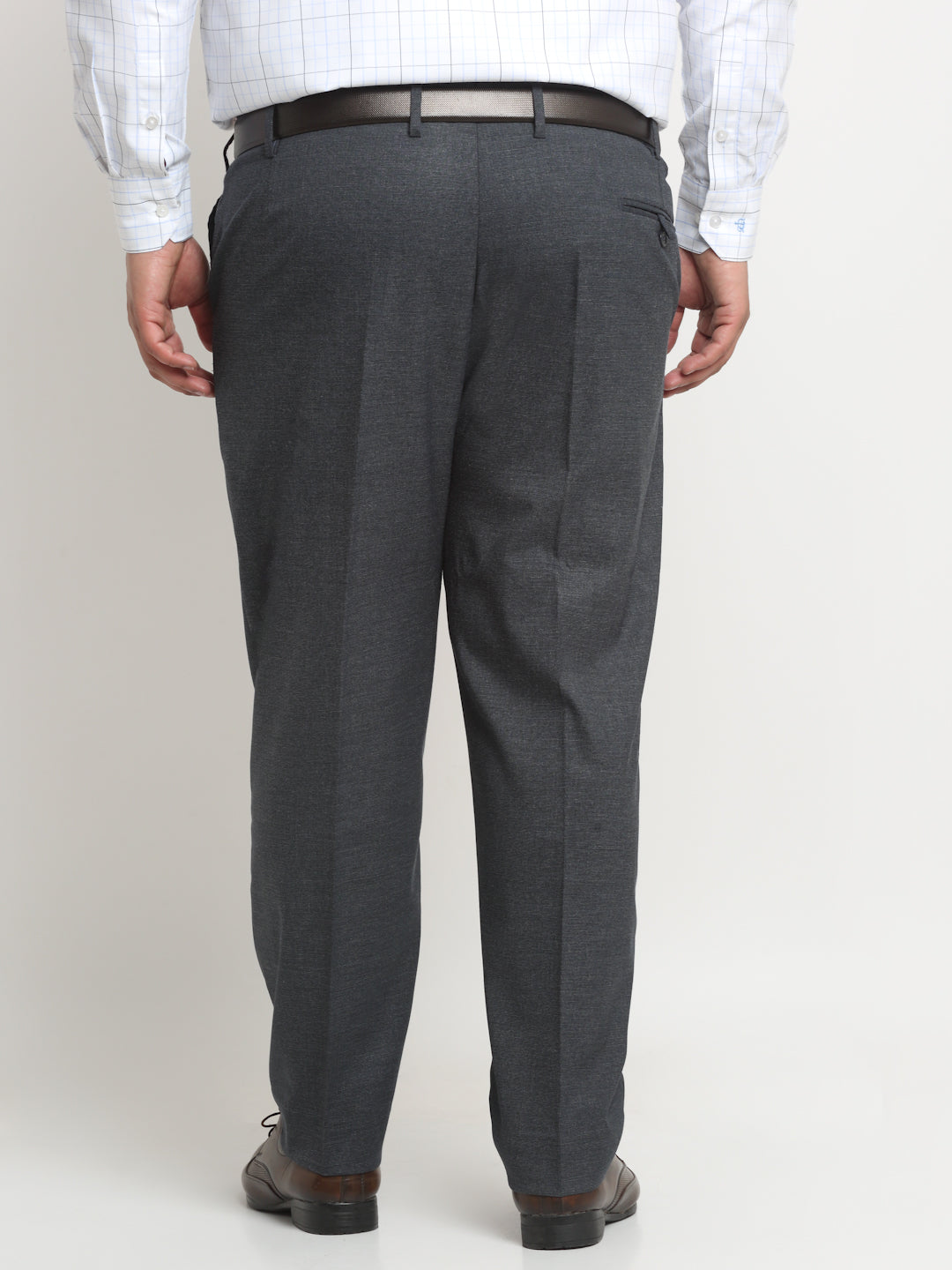 Medium Grey Self Design Full Length Formal Men Slim Fit Trousers - Selling  Fast at Pantaloons.com