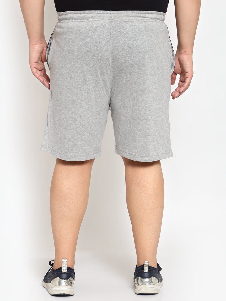 Men Grey Colourblocked Mid-Rise Regular Shorts