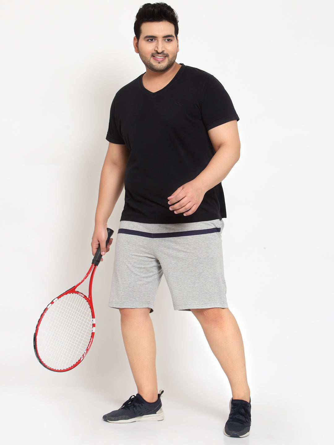 Men Grey Colourblocked Mid-Rise Regular Shorts