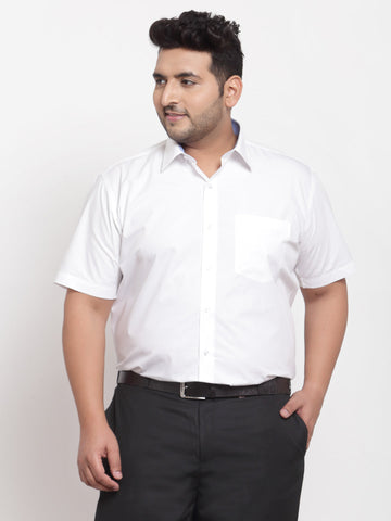 plusS Men Plus Size White Formal Shirt