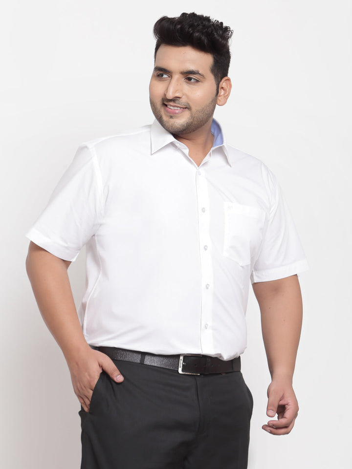 plusS Men Plus Size White Formal Shirt