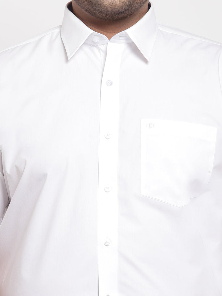 plusS Men Plus Size White Formal Shirt