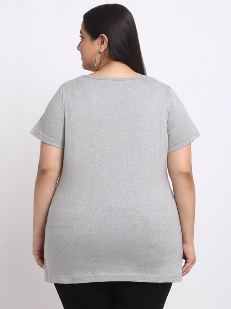Plus Size Cotton Longline T-shirt